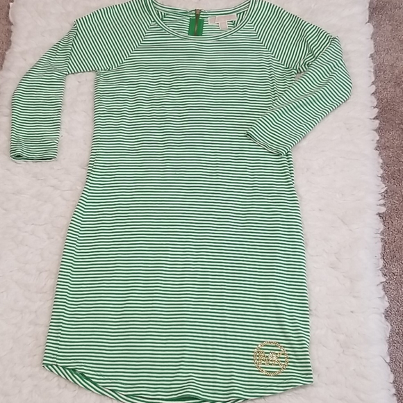 Michael Kors Striped Green Fitted Dress. XS - Picture 7 of 11